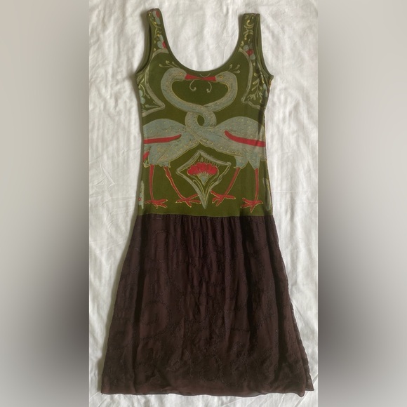 Custo Barcelona Green and Brown Sundress - Picture 2 of 8